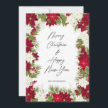 God jul Winter Red Bold Poinsettia White Kort<br><div class="desc">God jul Winter Red Poinsettia Gräns White</div>