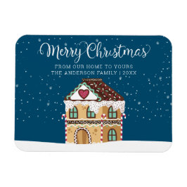 God jul Winter Scene Gingerbröd House Magnet