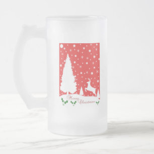 God jul Winter Snöflingor Frostat Ölglas