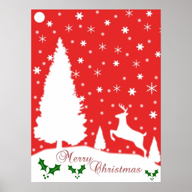 God jul Winter Snöflingor Poster (Framsidan)