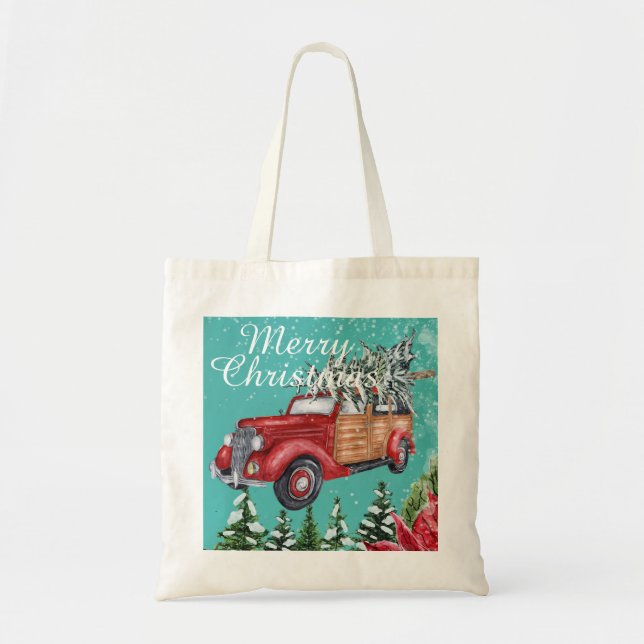 God jul Winter Snowfall Tote Bag Tygkasse (Framsidan)