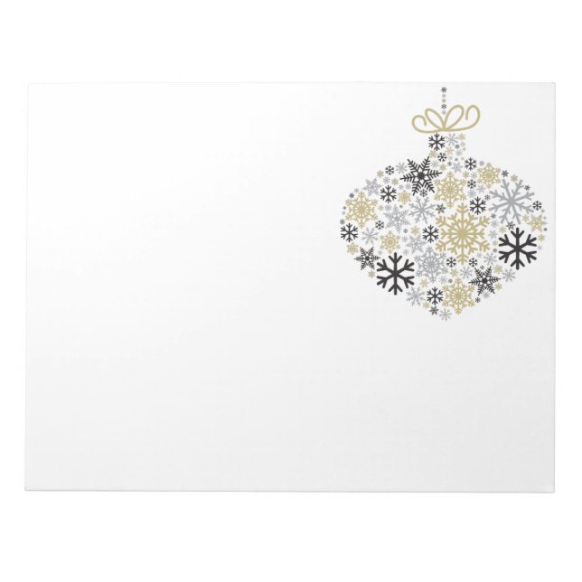 God jul Winter Snowflake Mönster Anteckningsblock (Framsida)