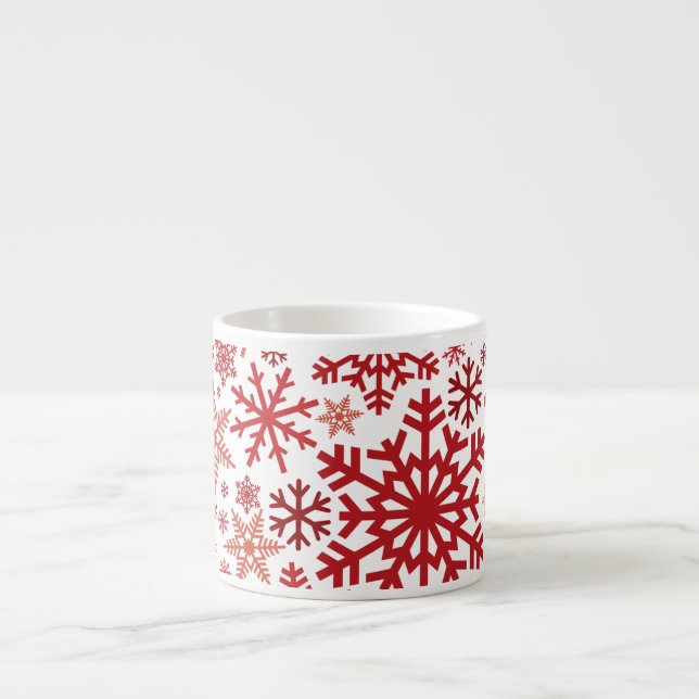 God jul Winter Snowflake Mönster Espressomugg (Framsidan)