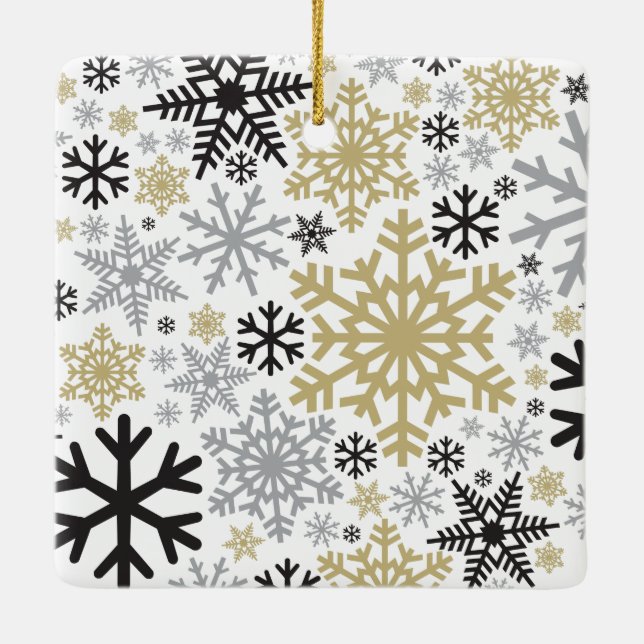God jul Winter Snowflake Mönster Julgransprydnad Keramik (Baksida)