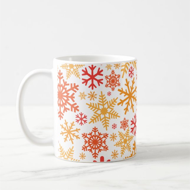 God jul Winter Snowflake Mönster Kaffemugg (Vänster)