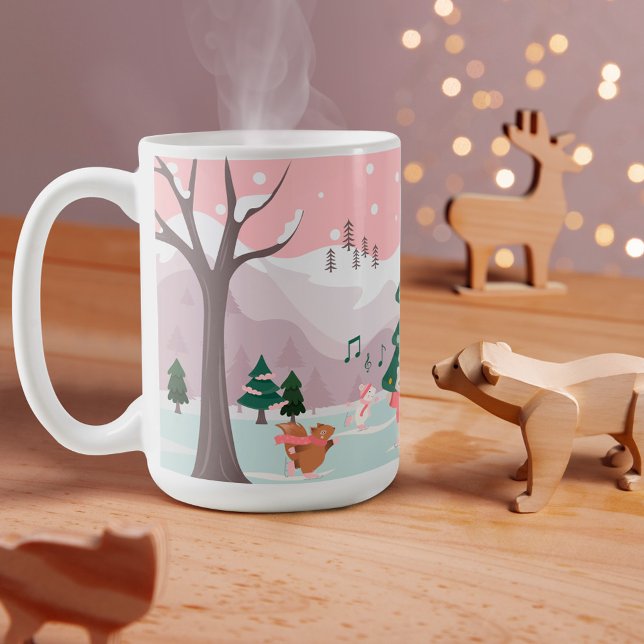 God jul Winter Wonderland Woodland Animals Kaffemugg (Merry Christmas Winter Wonderland Woodland Animals Coffee Mug)