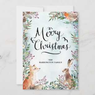 God jul Winter Woodland Fox Kaninkort