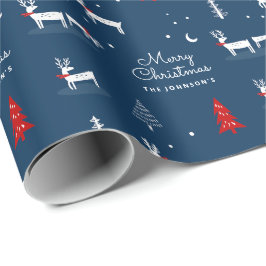 God jul Winter Woodland Personlig Wrap Presentpapper