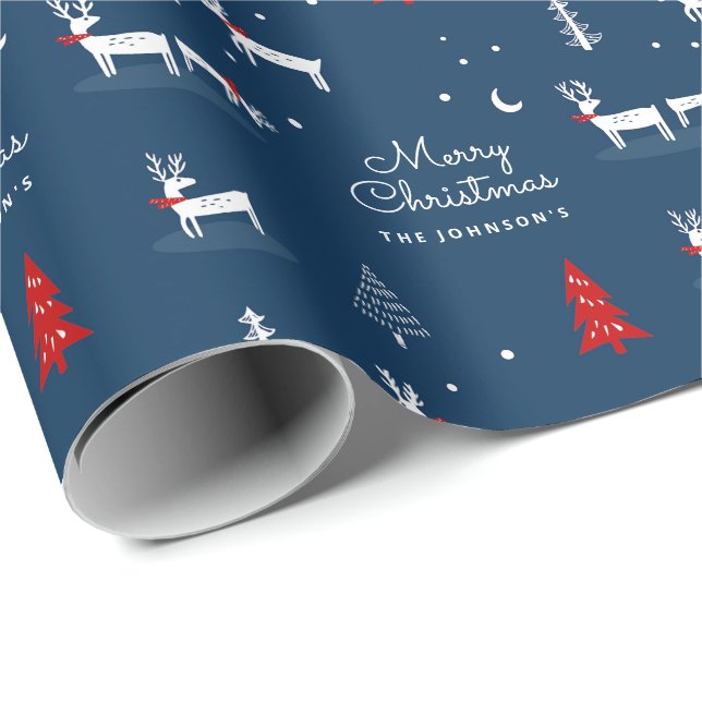 God jul Winter Woodland Personlig Wrap Presentpapper (Rullad Hörn)