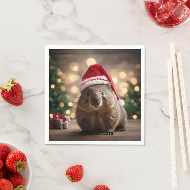 God Jul Wombat. Pappersservett (Insitu)
