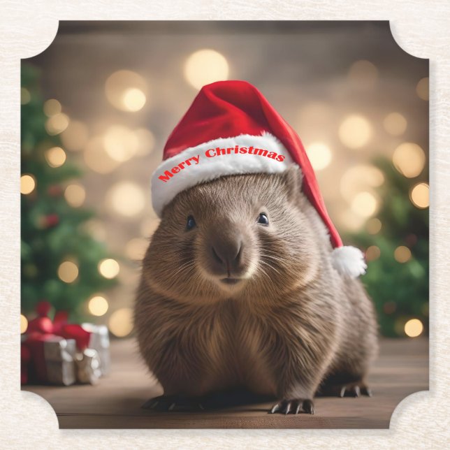 God Jul Wombat. Underlägg Papper (Framsida)