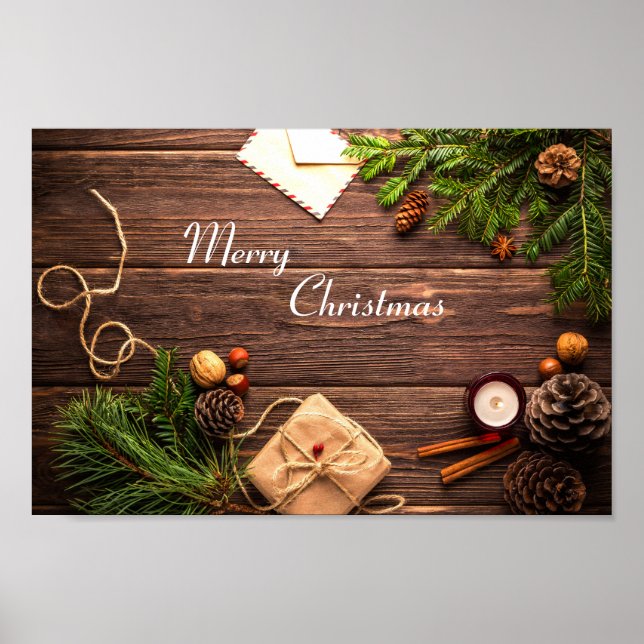 God jul Wood Design Poster (Framsidan)