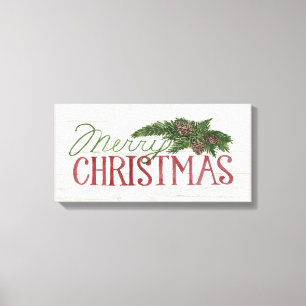 God jul Wood Whitewash Canvastryck