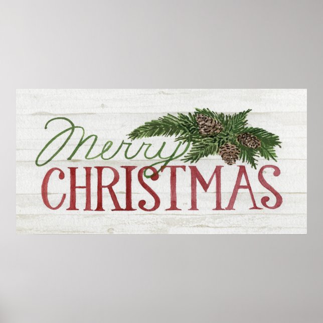 God jul | Wood Whitewash Poster (Framsidan)