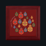 God jul Wooden Jewelry Keepsak Box Minnesask<br><div class="desc">En färgstark julprydnadsdesign med texten "God jul". Texten och utformningen av inslag är helt och hållet anpassade.</div>