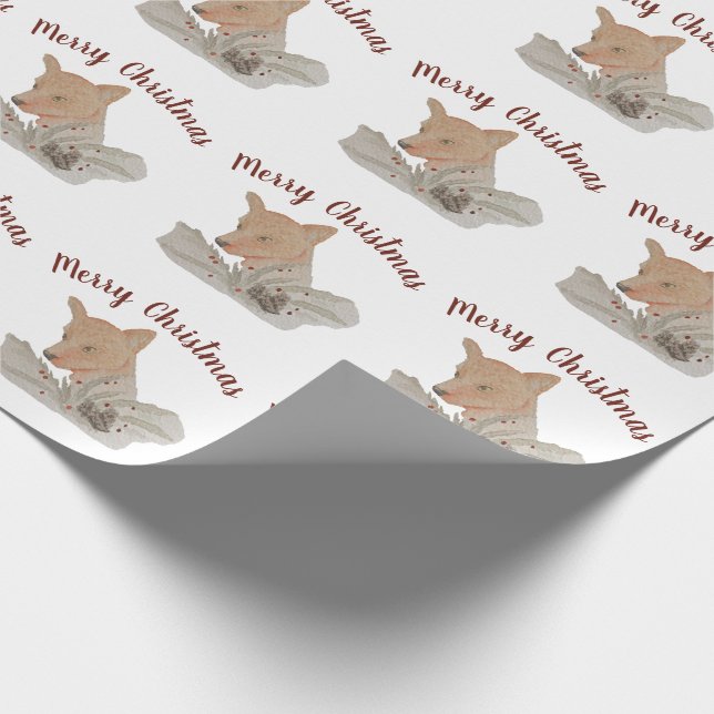 God jul Woodland Fox Presentpapper (Hörn)