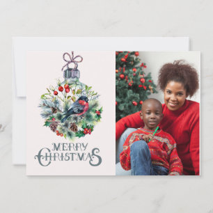 God jul Woodland Ornament med Robin Card Julkort