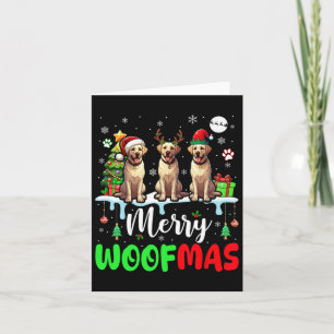 God jul Woof Three Santa Elf Labrador Retr Kort