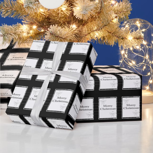 God jul Wrapping Papper Black & White Presentpapper (Helgdagar)