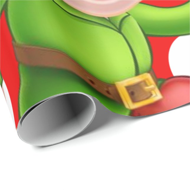 God jul Wrapping Papper Elf Presentpapper (Rullad Hörn)