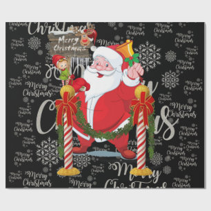 God jul Wrapping Papper Elf Santa Presentpapper