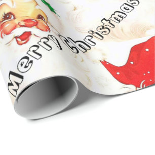 God jul Wrapping Papper Vintage Santa Presentpapper
