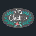 GOD JUL WREATH CHALKBOARD STICKERS OVALT KLISTERMÄRKE<br><div class="desc">GOD JUL: Ljusa och glada julklistermärken av typen whimsical chalkboard oval stil med avslappnad handdragen typografi och färgstark horn- och lagerkrans av blommigt. Familjevänlig design är underbar för barn, lärare och vuxnor i hjärtat. Kan också användas som dekorativa kuvertförseglingar eller unika presentförpackningslager. Contemporary, klassiskt, modernt och snyggt sätt att skicka...</div>