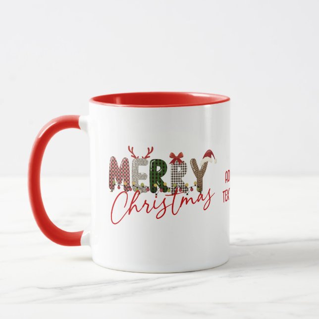 God Jul, Xmas Familj Matchande Fest Röd Mugg (Vänster)