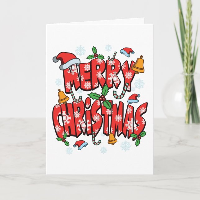 God jul - Xmas festlig julpresent Kort (Framsida)