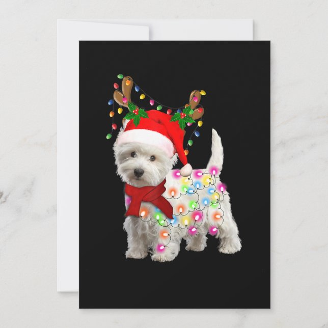 God Jul Xmas Westie Hund Ren Kosplay Julkort (Framsida)