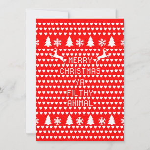 God jul Ya Filthy Animal Geek Jul Inbjudningar