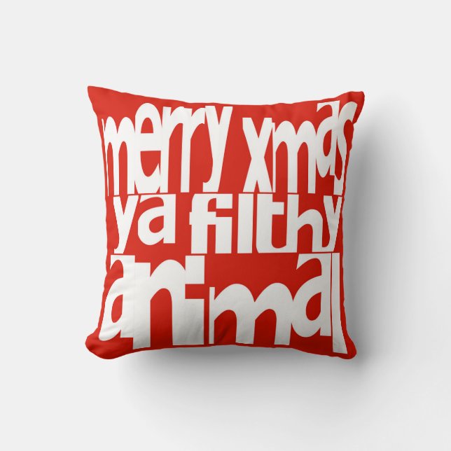 God jul ya Filthy Animal Pillow Kudde (Framsida)