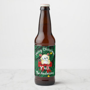 God jul Ya kommer med Possum Ölflaska Etikett