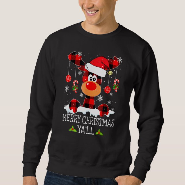 God jul Ya ll Buffalo Red Play Reindeer S Lång Ärmad Tröja (Framsida)