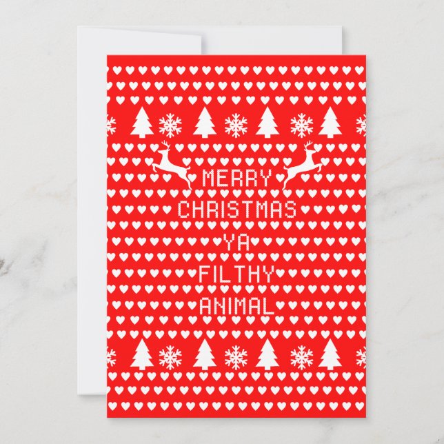 God Jul Ya Smutsiga Djur nörd Jul Inbjudningar (Framsida)