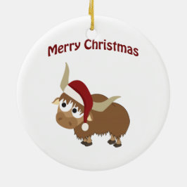 God Jul! Yak Julgransprydnad Keramik