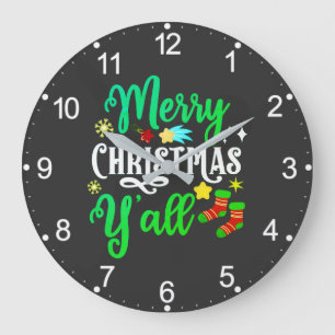 God jul Y'all-85918 Stor Klocka