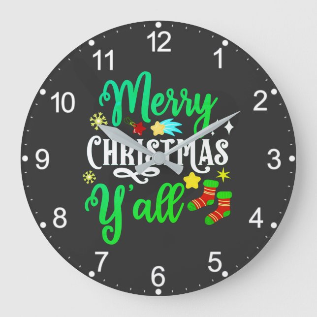 God jul Y'all-85918 Stor Klocka (Framsida)