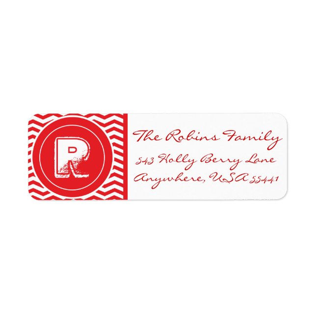 God jul Y'all! Adress Monogrammed-etiketter Returadress Etikett (Framsidan)