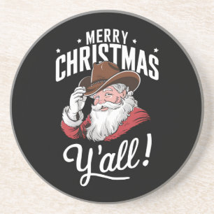 God Jul Y'all Country Cowboy Tomte Underlägg