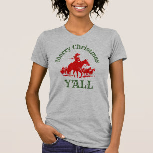 God jul Y'all Cowgirl Westernare Stil T Shirt