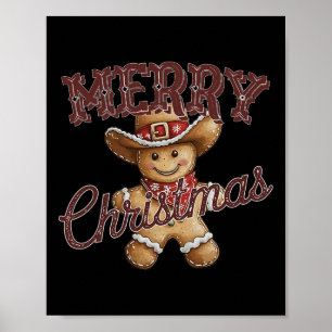 God jul Yall Gingerbröd Cowboy Howdy Väster Poster