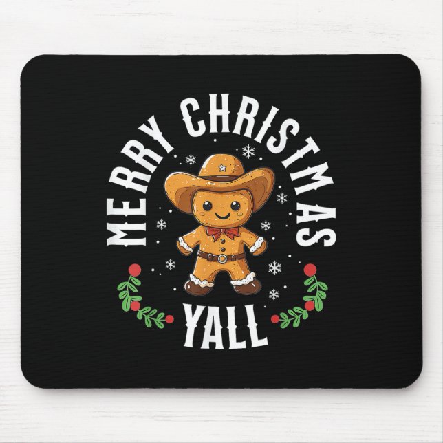 God jul Yall Gingertea Cowboy Western Musmatta (Framsidan)