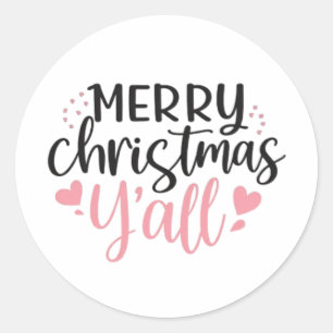 God jul Y'all Graphic Design Runt Klistermärke