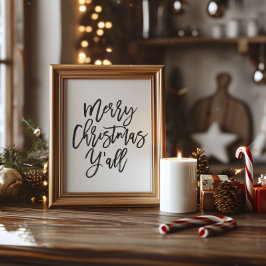 God jul Y'all, Helgdag Decor Poster