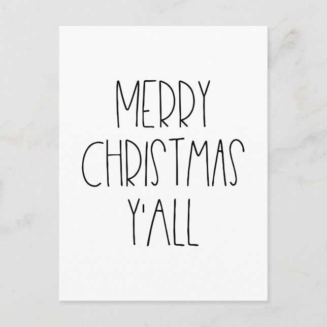 God jul y'all helgdag vykort (Framsida)