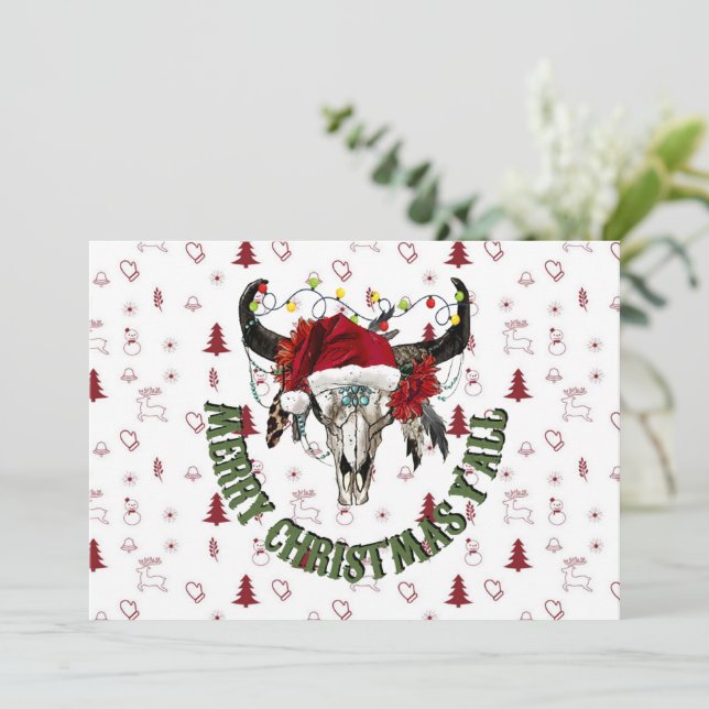 God jul Y'all Inbjudningar (Stående Fram)