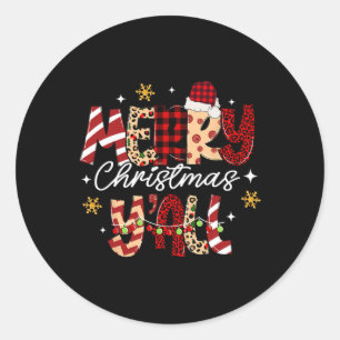 God jul Y'all jul Julafton Manar Women Kid Runt Klistermärke