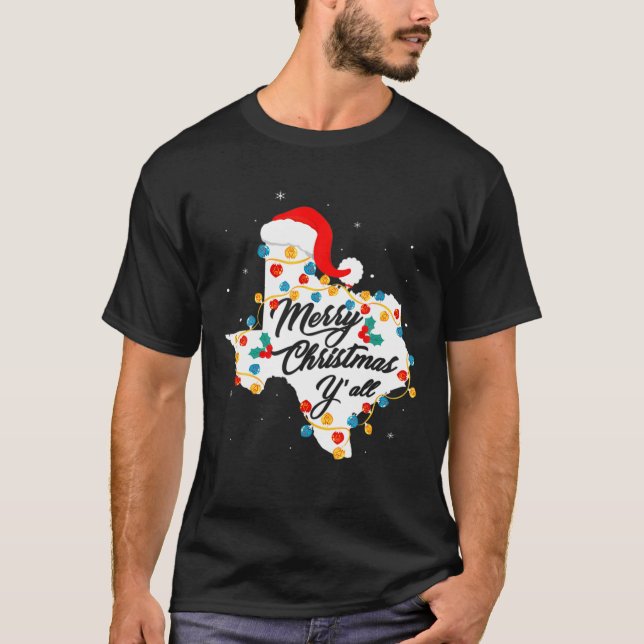 god jul Y'all jul Party Merry Jesus T Shirt (Framsida)