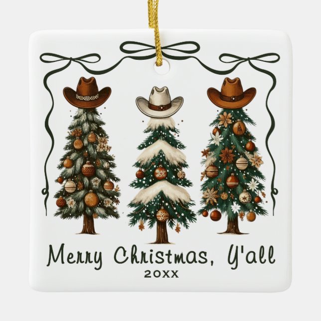 God jul Y'all Julgran Ornament (Framsida)